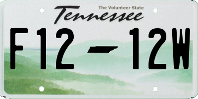 TN license plate F1212W