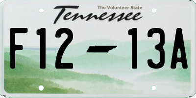 TN license plate F1213A