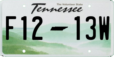 TN license plate F1213W
