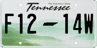 TN license plate F1214W