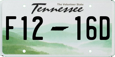 TN license plate F1216D