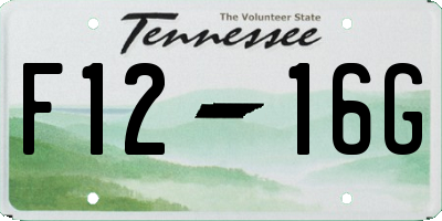 TN license plate F1216G