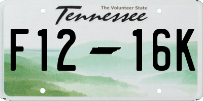 TN license plate F1216K