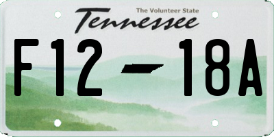 TN license plate F1218A