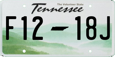 TN license plate F1218J