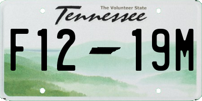 TN license plate F1219M