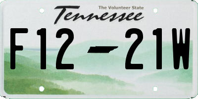 TN license plate F1221W