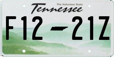 TN license plate F1221Z