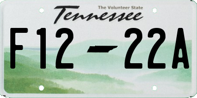 TN license plate F1222A