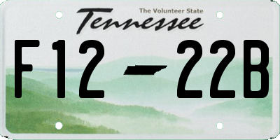 TN license plate F1222B