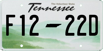 TN license plate F1222D