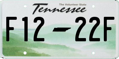 TN license plate F1222F