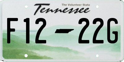 TN license plate F1222G