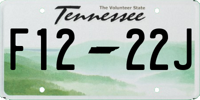 TN license plate F1222J