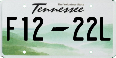 TN license plate F1222L