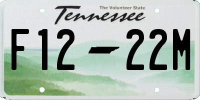 TN license plate F1222M