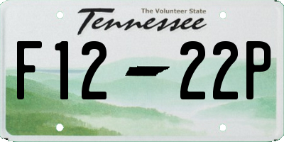 TN license plate F1222P