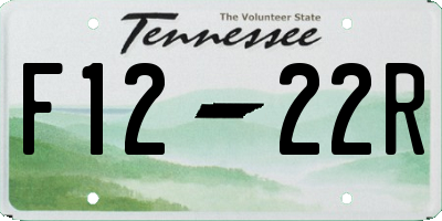 TN license plate F1222R