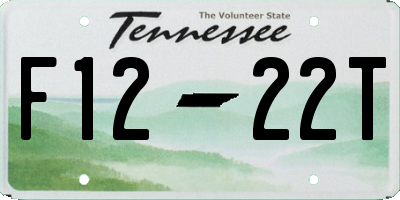 TN license plate F1222T
