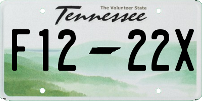 TN license plate F1222X