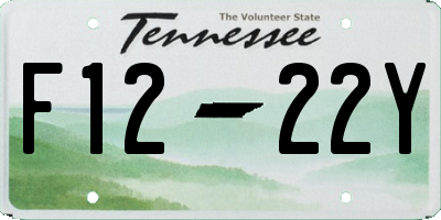 TN license plate F1222Y