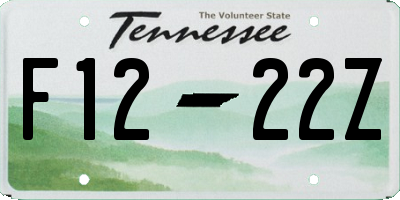 TN license plate F1222Z