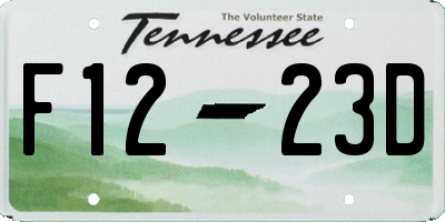 TN license plate F1223D