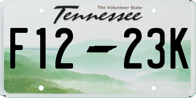 TN license plate F1223K