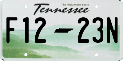 TN license plate F1223N