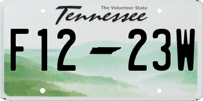 TN license plate F1223W