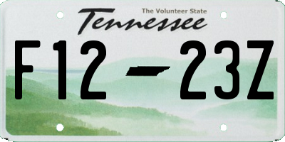 TN license plate F1223Z