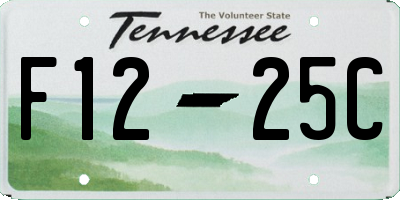 TN license plate F1225C
