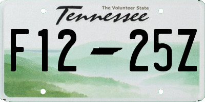 TN license plate F1225Z