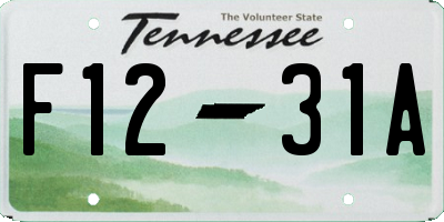 TN license plate F1231A