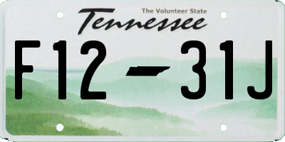 TN license plate F1231J