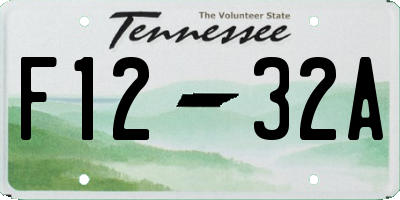 TN license plate F1232A