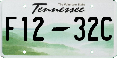 TN license plate F1232C