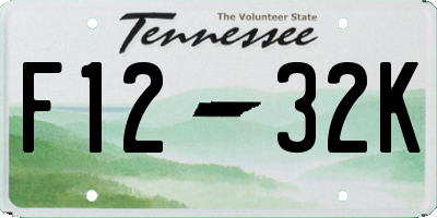 TN license plate F1232K