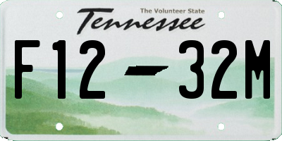 TN license plate F1232M