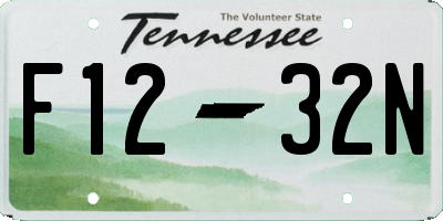 TN license plate F1232N