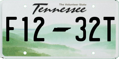 TN license plate F1232T