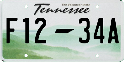 TN license plate F1234A