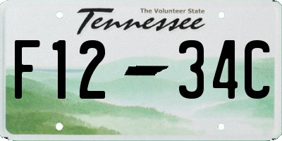 TN license plate F1234C