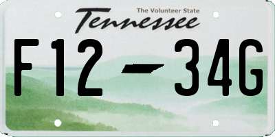 TN license plate F1234G