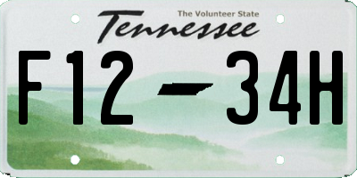 TN license plate F1234H