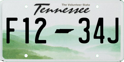 TN license plate F1234J