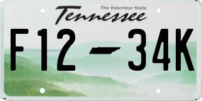 TN license plate F1234K