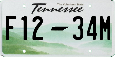TN license plate F1234M