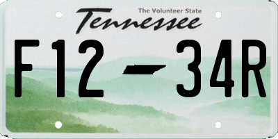 TN license plate F1234R