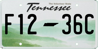 TN license plate F1236C